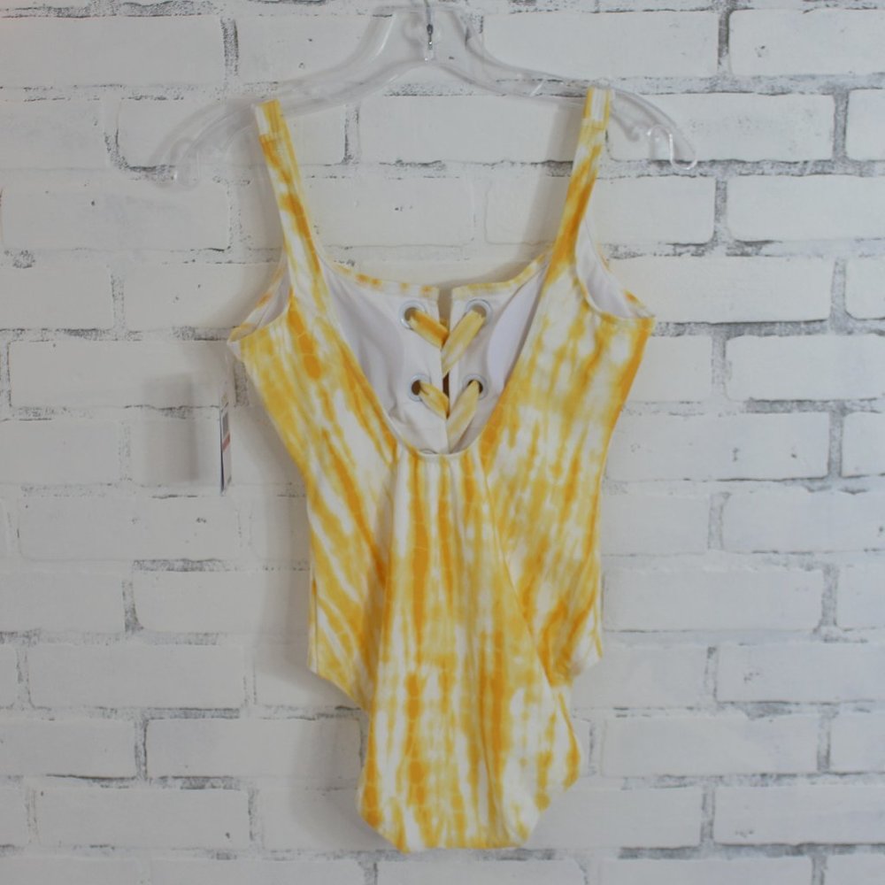 Michael Kors Lace Up Tie Dye One Piece Swimsuit - Picture 7 of 8
